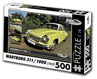 Retro auta Puzzle č. 28 - WARTBURG 311/1000 (1963) - 500 dílků