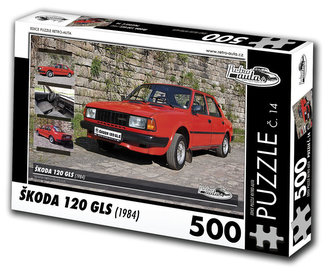 Retro auta Puzzle č. 14 - ŠKODA 120 GLS (1984) - 500 dílků