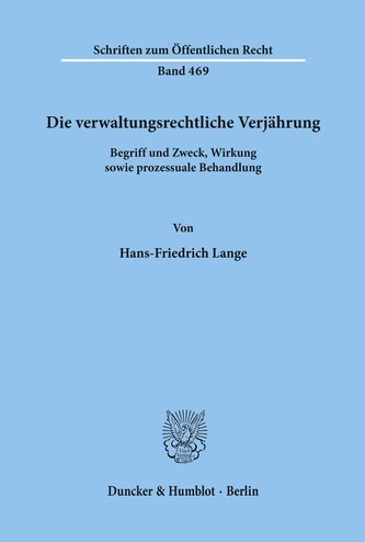 Die verwaltungsrechtliche Verjährung