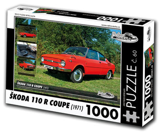 Retro auta Puzzle č. 60 - ŠKODA 110 R COUPE (1971) - 1000 dílků