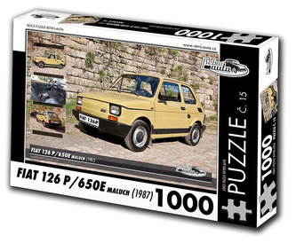 Retro auta Puzzle č. 15 - FIAT 126 P/650E MALUCH (1987) - 1000 dílků