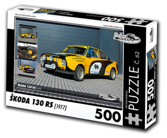 Retro auta Puzzle č. 62 - ŠKODA 130 RS (1977) - 500 dílků
