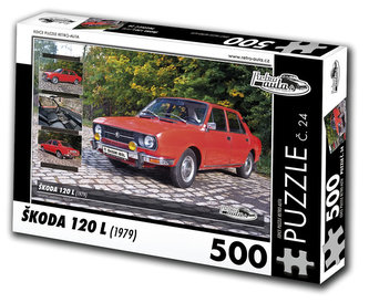 Retro auta Puzzle č. 24 - ŠKODA 120 L (1979) - 500 dílků