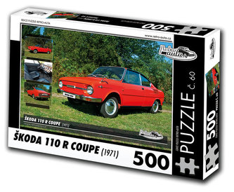 Retro auta Puzzle č. 60 - ŠKODA 110 R COUPE (1971) - 500 dílků