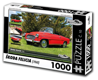 Retro auta Puzzle č. 10 - ŠKODA FELICIA (1960) - 1000 dílků