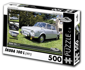 Retro auta Puzzle č. 8 - ŠKODA 100 L (1971) - 500 dílků