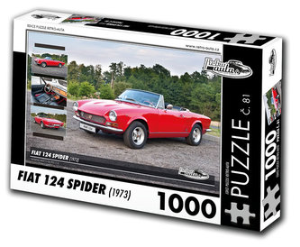 Retro auta Puzzle č. 81 - FIAT 124 SPIDER (1973) - 1000 dílků