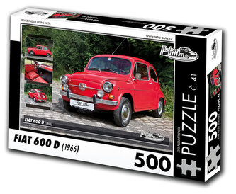 Retro auta Puzzle č. 41 - FIAT 600 D (1966) - 500 dílků