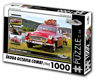 Retro auta Puzzle č. 34 - ŠKODA OCTAVIA COMBI (1964) - 1000 dílků