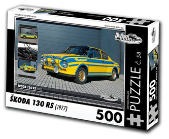 Retro auta Puzzle č. 58 - ŠKODA 130 RS (1977) - 500 dílků