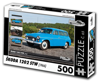 Retro auta Puzzle č. 65 - ŠKODA 1202 STW (1966) - 500 dílků