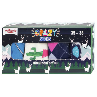 Bellinda zábavné crazy ponožky - 4 páry, velikost 35 - 38