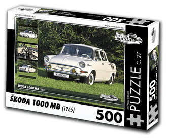 Retro auta Puzzle č. 27 - ŠKODA 1000?MB (1965) - 500 dílků