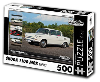 Retro auta Puzzle č. 68 - ŠKODA 1100 MBX (1968) - 500 dílků