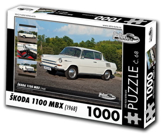 Retro auta Puzzle č. 68 - ŠKODA 1100 MBX (1968) - 1000 dílků