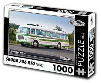 Retro auta Puzzle BUS 1 - ŠKODA 706 RTO (1968) - 1000 dílků