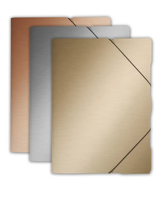 Sloha s gumou A4 PP Metallic měděná