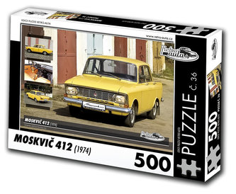 Retro auta Puzzle č. 36 - MOSKVIČ 412 (1974) - 500 dílků