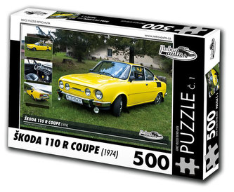 Retro auta Puzzle č. 1 - ŠKODA 110 R COUPE (1974) - 500 dílků