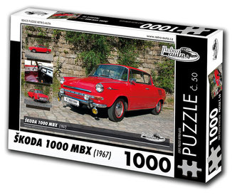 Retro auta Puzzle č. 50 - ŠKODA 1000 MBX (1967) - 1000 dílků