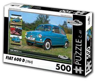 Retro auta Puzzle č. 49 - FIAT 600 D (1964) - 500 dílků