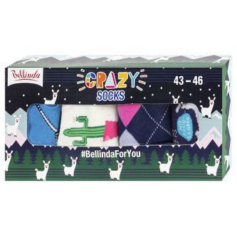 Bellinda zábavné crazy ponožky - 4 páry, velikost 43 - 46