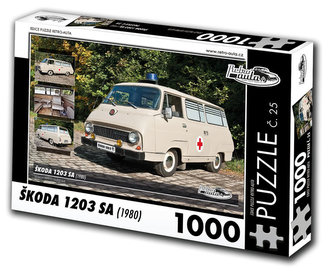 Retro auta Puzzle č. 25 - ŠKODA 1203 SA (1980) - 1000 dílků
