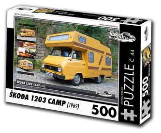 Retro auta Puzzle č. 44 - ŠKODA 1203 CAMP (1969) - 500 dílků