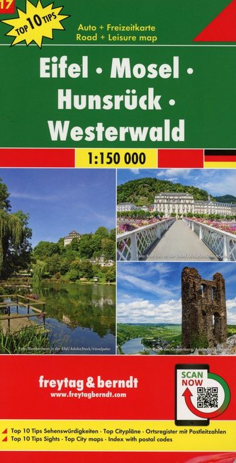 Eifel - Mosel - Hunsrück - Westerwald, Autokarte 1:150.000, Top 10 Tips, Blatt 17