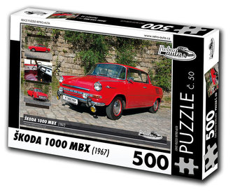 Retro auta Puzzle č. 50 - ŠKODA 1000 MBX (1967) - 500 dílků