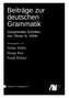 Beiträge zur deutschen Grammatik: Gesammelte Schriften von Tilman N. Höhle