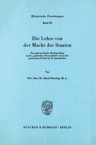 Die Lehre von der Macht der Staaten
