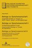 Beiträge zur Sprechwissenschaft I-III