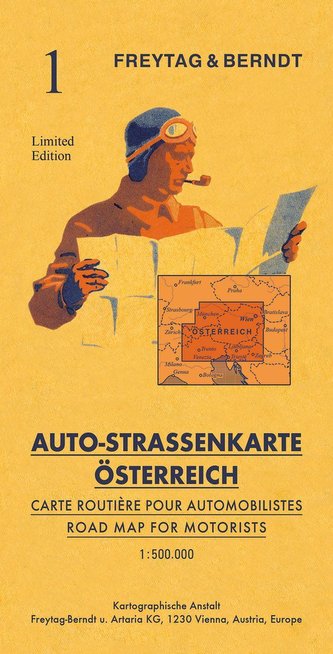 Österreich, Autokarte mit Retrocover 1:500.000