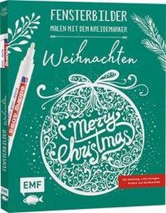 Vorlagenmappe Fensterbilder malen mit dem Kreidemarker - Weihnachten - Merry Christmas