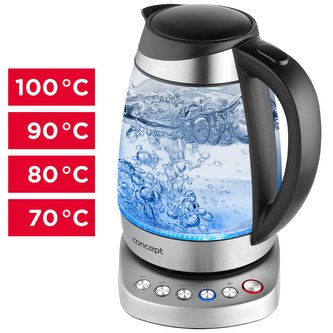 RK4130 Rychlovarná konvice skleněná 1,7 l s nastavením teplot