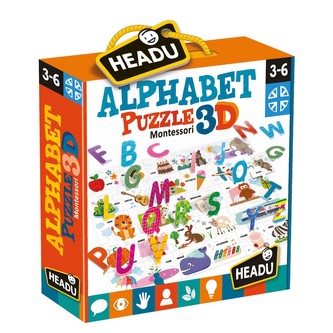HEADU: Montessori 3D puzzle Abeceda - Alphabet