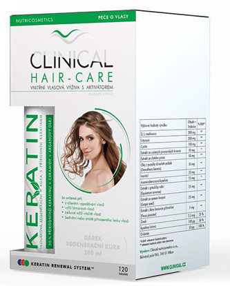 Clinical Clinical Hair-Care 120 kapsúl + keratín 100 ml - kúra na 4. mesiace