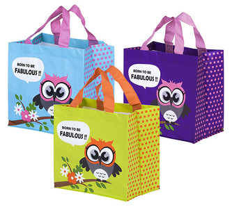 KPPS ECO taška Sova 3 barevné motivy modrá