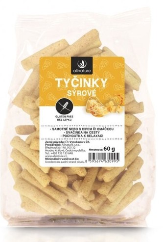 Allnature Tyčinky sýrové bezlepkové 60 g