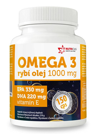 Nutricius Omega 3 Rybí olej 1000 mg EPA 330 mg/DHA 220 mg 150 kapsúl