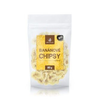 Allnature Banánové chipsy solené BIO 80 g