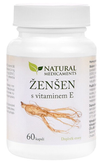 Natural Medicaments Ženšen + vitamín E 60 kapsúl