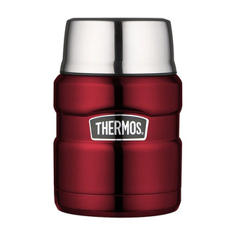 Thermos Style Termoska na jedlo so skladacou lyžicou a šálkou - červená 470 ml