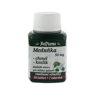 MedPharma Meduňka 50 mg + chmel + kozlík 30 tbl. + 7 tbl. ZDARMA