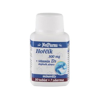 MedPharma Hořčík 300 mg + vitamín D3 30 tbl. + 7 tbl. ZDARMA