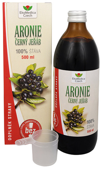 EkoMedica Czech Arónie - 100% šťáva z plodu aronie černoplodé 500 ml