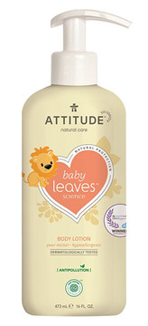 ATTITUDE Detské telové mlieko ATTITUDE Baby leaves s vôňou hruškovej šťavy 473 ml