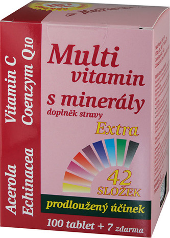 MedPharma Multivitamin s minerály 42 složek, extra C + Q10 100 tbl. + 7 tbl. ZDARMA