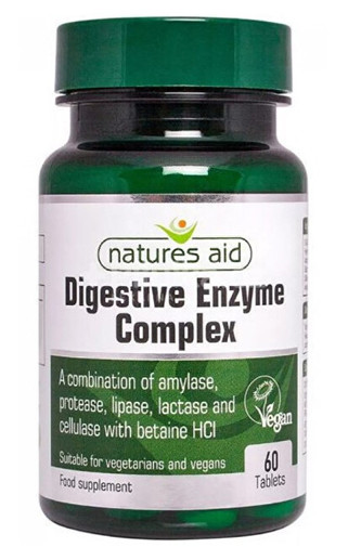 Natures Aid Tráviace enzýmy Complex s betaínom HCl 100 mg 60 tabliet